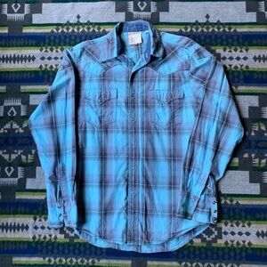 Roper Teal Plaid Western Shirt